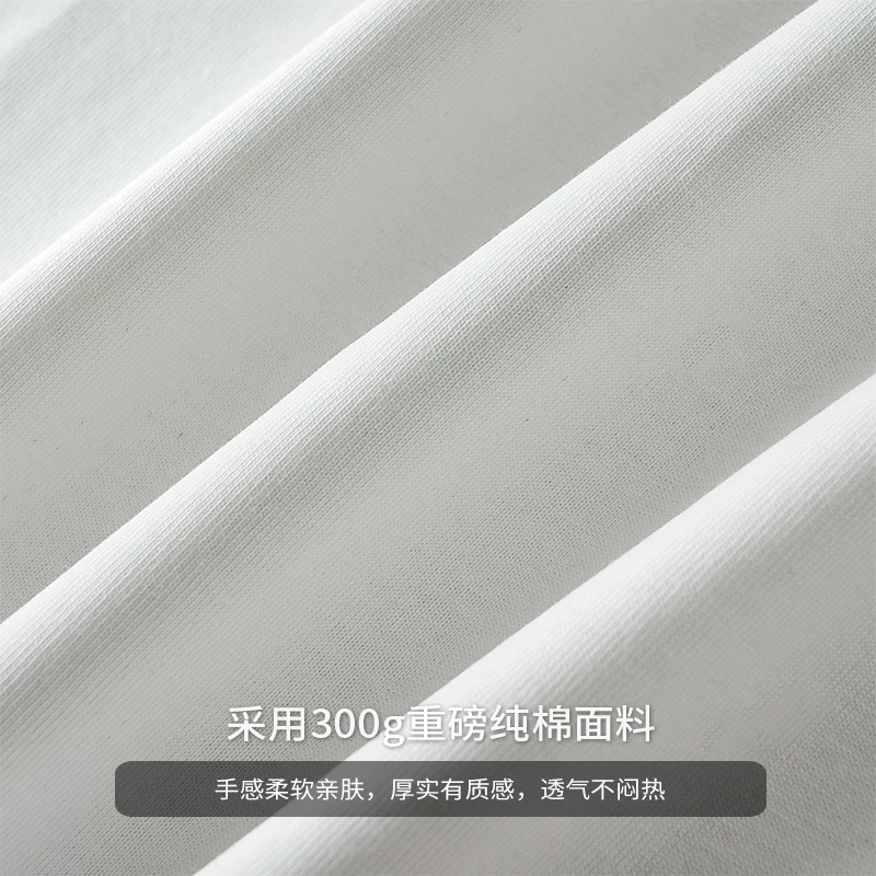 Áo thun ngắn tay thêu cotton nặng 300G phong cách Mỹ OMZM dành cho nam, mùa hè 2023 áo sơ mi cơ bản đơn giản mới dành cho cặp đôi