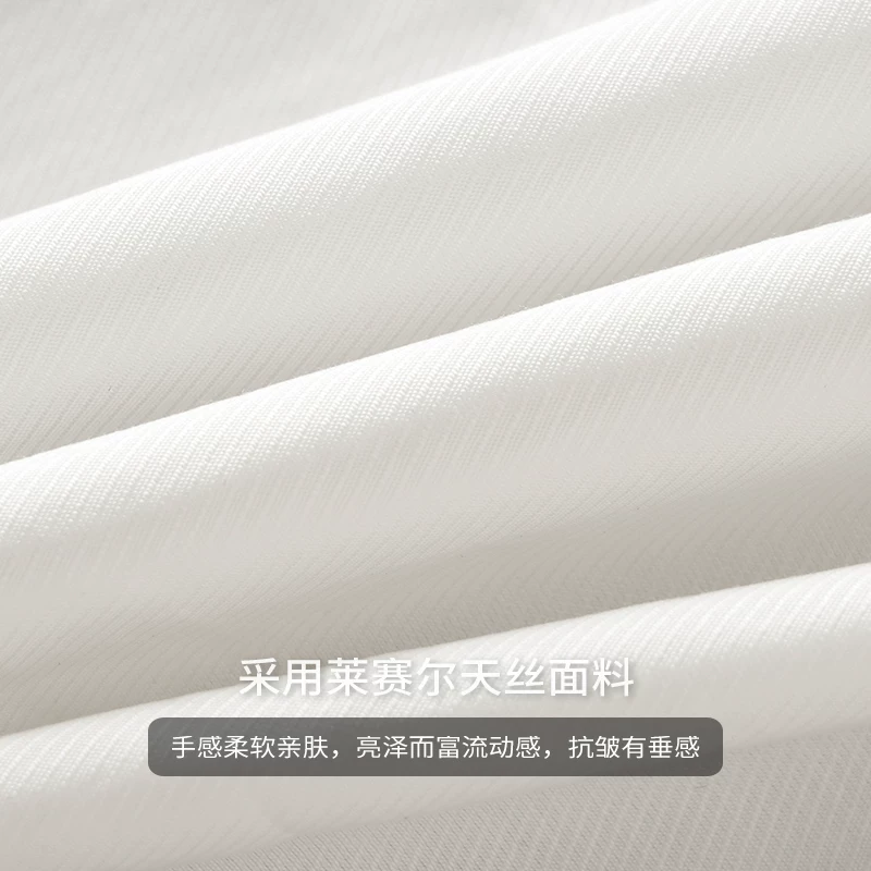 OMZM Lyocell Tencel áo sơ mi nam dài tay mùa xuân thu cao cấp áo sơ mi trắng chống nhăn áo khoác thường ngày