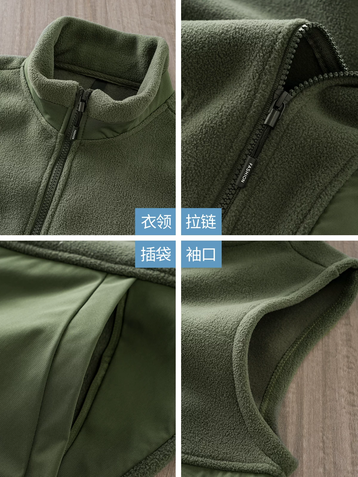 Áo vest lông cừu hai mặt OMZM dành cho nam, áo khoác ngoài mùa thu đông, lót lông cừu, dày dặn, áo vest ấm áp, áo khoác cổ đứng