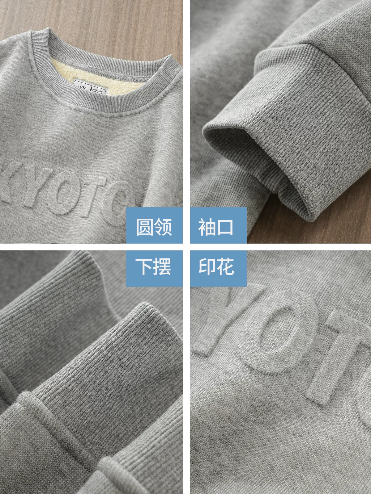 Áo len lông cừu hạng nặng OMZM500g dành cho nam, áo len cổ tròn lông cừu mùa đông mới, áo khoác lót lông cừu và dày dặn, hợp thời trang.