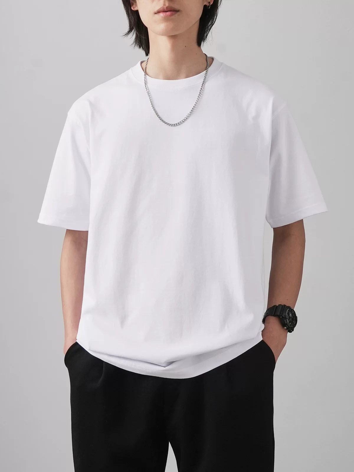 Áo thun nam hạng nặng màu đỏ rượu vang 320G, tay ngắn, Năm Rồng, cotton nguyên chất, áo sơ mi nửa tay cổ điển kiểu Mỹ mùa hè hợp thời trang