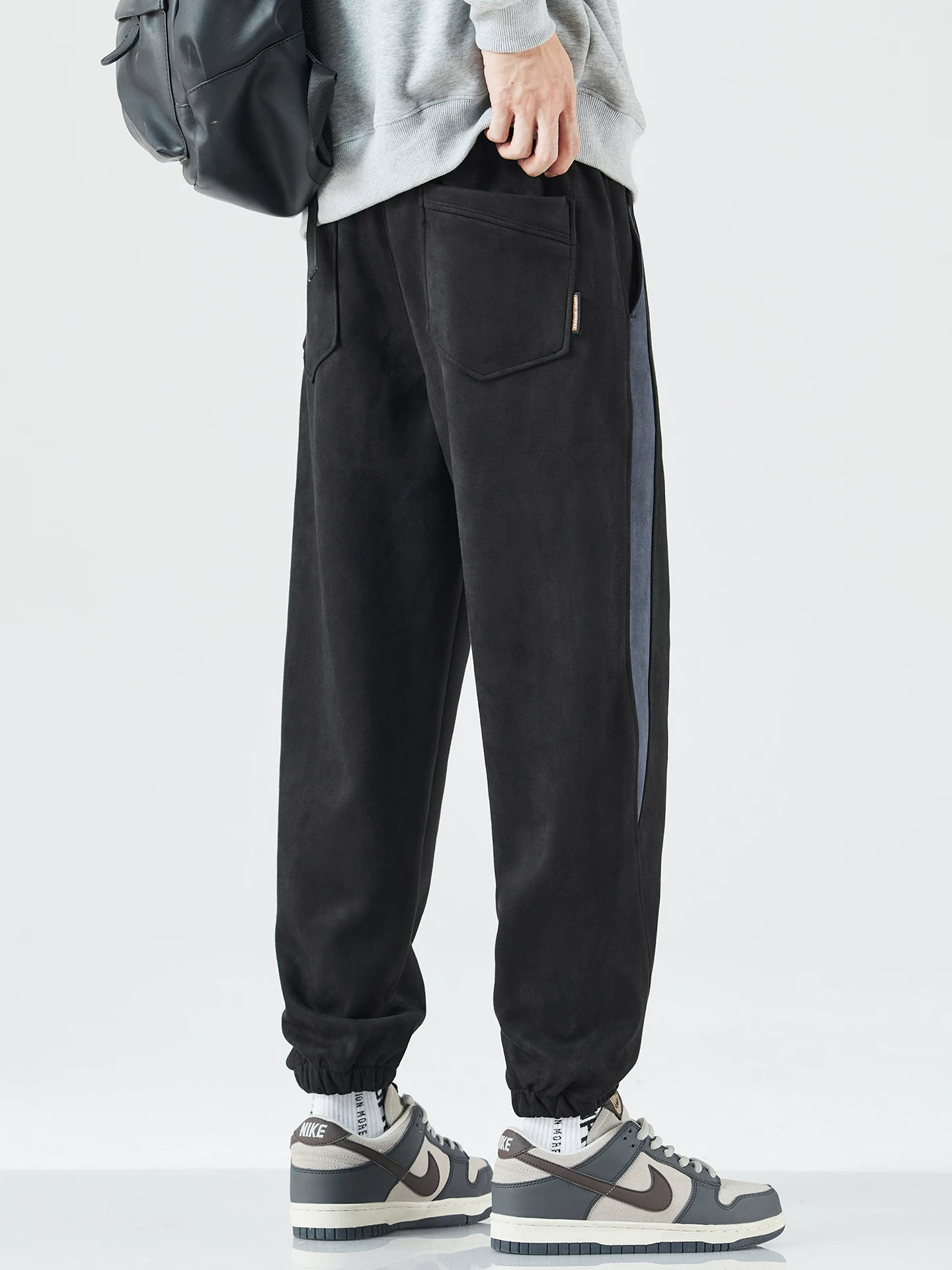 Quần jogger thể thao hạng nặng OMZM dành cho nam, quần harem phối màu phong cách retro Mỹ mùa thu, quần thể thao cargo phối vải rộng rãi