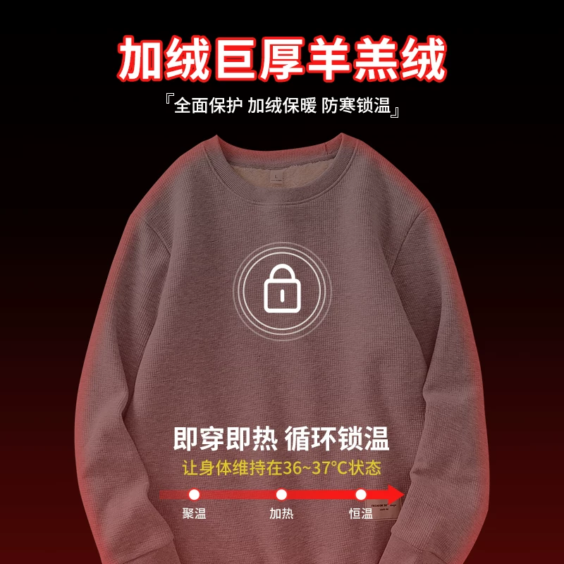 Áo len cổ tròn bằng len cừu nặng 460G kiểu Mỹ dành cho nam, thương hiệu hợp thời trang mùa đông, áo khoác lót lông cừu và dày dặn, áo lót cao cấp.