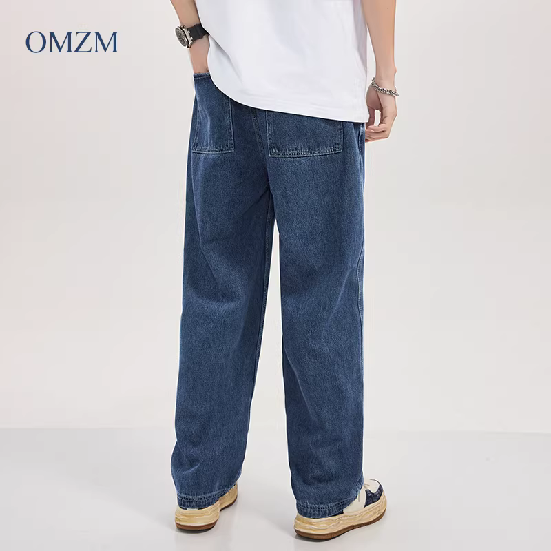 Quần jean nam kiểu Mỹ cổ điển, bền chắc, thương hiệu thời thượng, dáng rộng ống thẳng, quần dài màu trơn, phong cách công sở, kiểu dáng núi non.