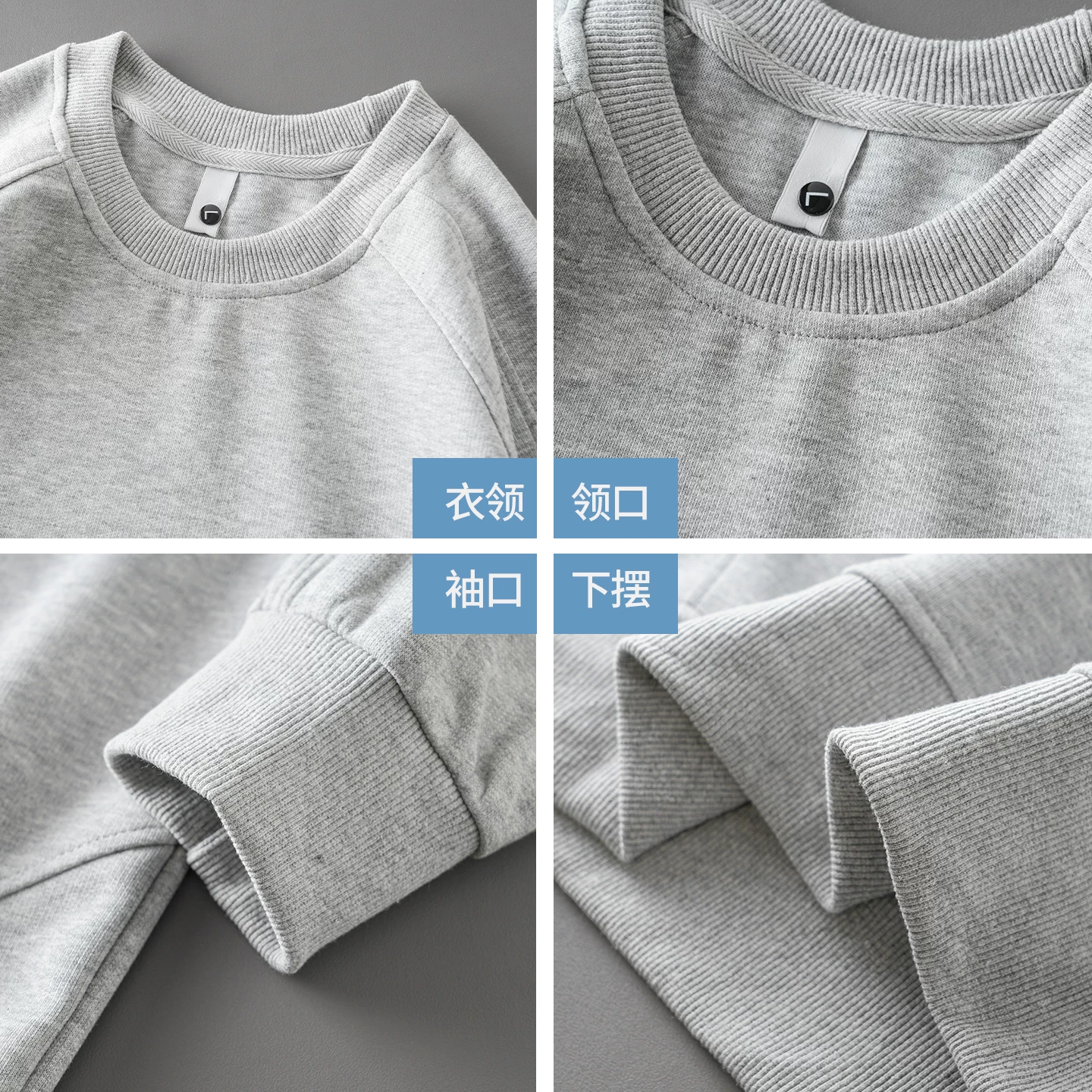 Áo nỉ chắp vá hạng nặng OMZM320G dành cho nam, thiết kế mùa thu kiểu Mỹ, áo chui đầu cổ tròn dài tay màu trơn được thiết kế theo phong cách deconstructed