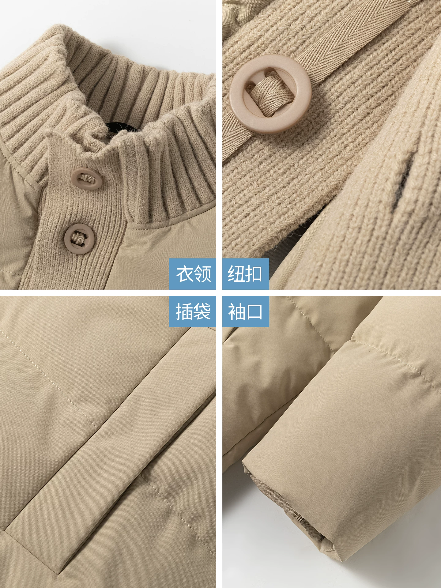 Áo khoác cotton cổ đứng dày kiểu Mỹ của OMZM dành cho nam, áo khoác cotton dệt kim cổ điển mùa đông, áo khoác phao rộng rãi và ấm áp.
