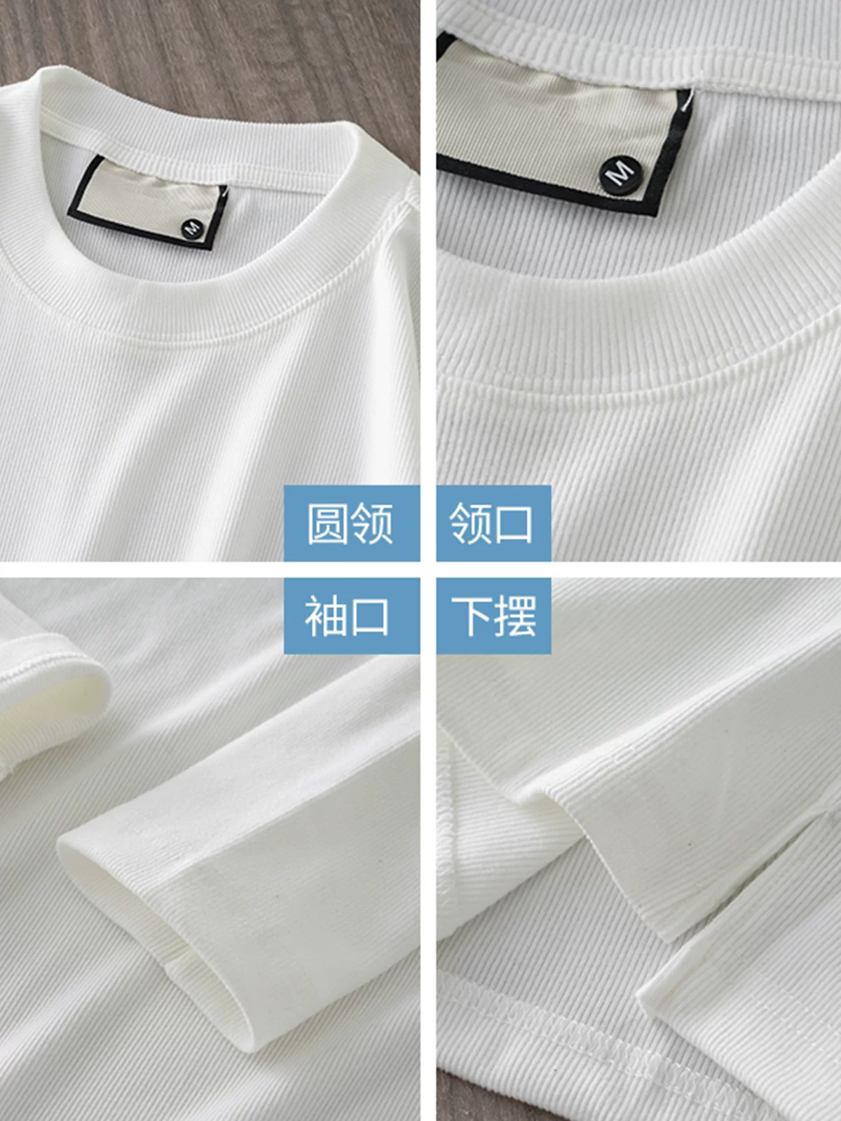 [Tự sưởi ấm và ấm áp] Áo thun dài tay nhung Đức nặng 270G kiểu Mỹ dành cho nam, áo sơ mi lớp trong có họa tiết sọc dọc mùa thu
