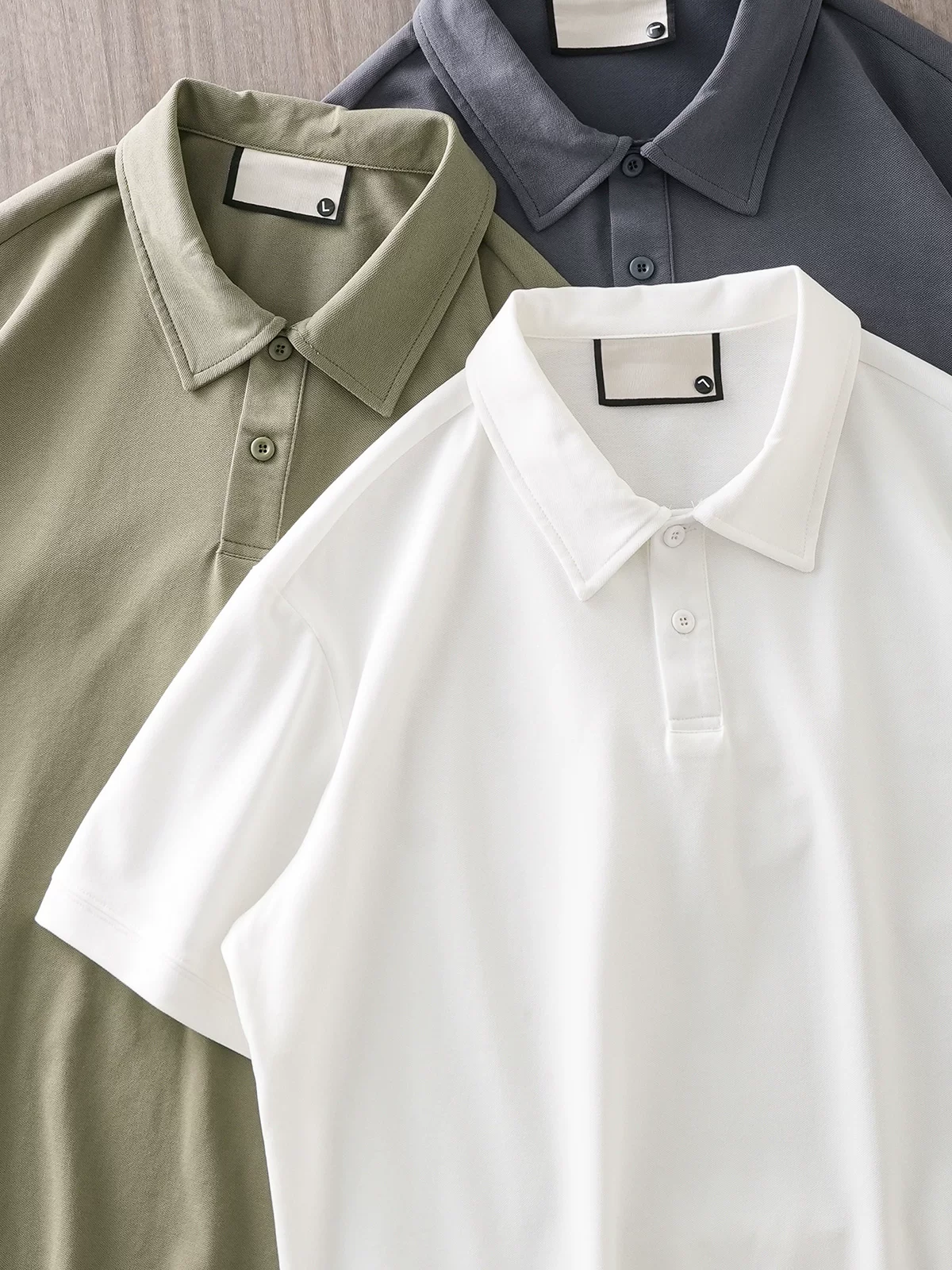 Áo polo nam chất liệu cotton Mercerized mát lạnh, tay ngắn, cao cấp, chất liệu cotton pique thoáng khí, cổ trụ, màu trơn, nửa tay.