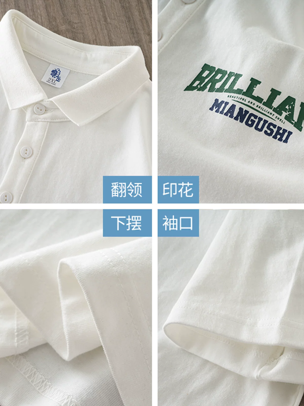 OMZM320G Áo sơ mi POLO cotton nguyên chất hạng nặng ngắn tay mùa hè dành cho nam giới đi xe địa hình in hình nửa tay áo lỏng lẻo có cổ nửa tay