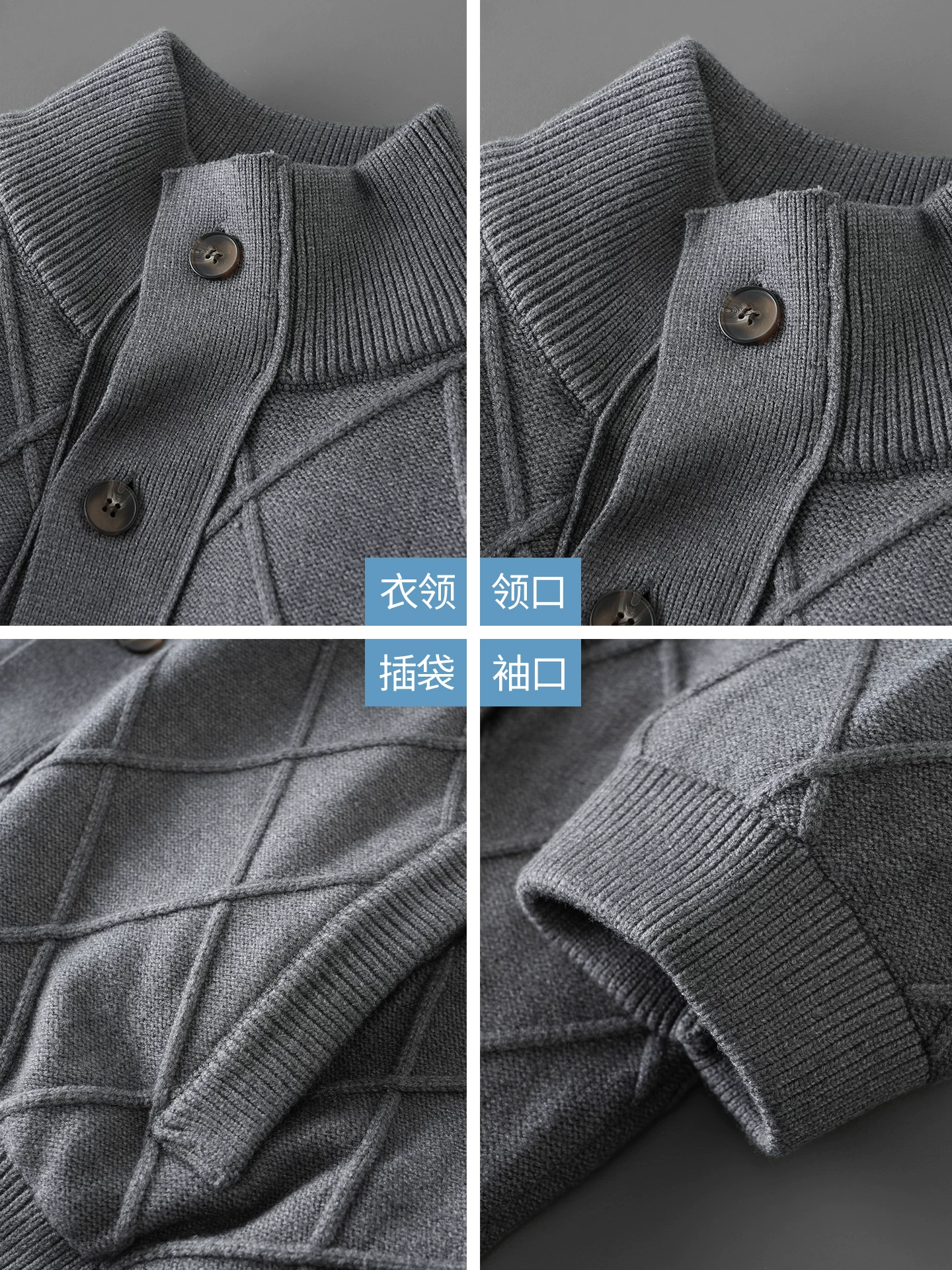 Áo khoác lông vũ có họa tiết chần bông OMZM90 dành cho nam, áo len dày cổ đứng kiểu Mỹ mùa đông, áo khoác cổ điển kiểu Mỹ.