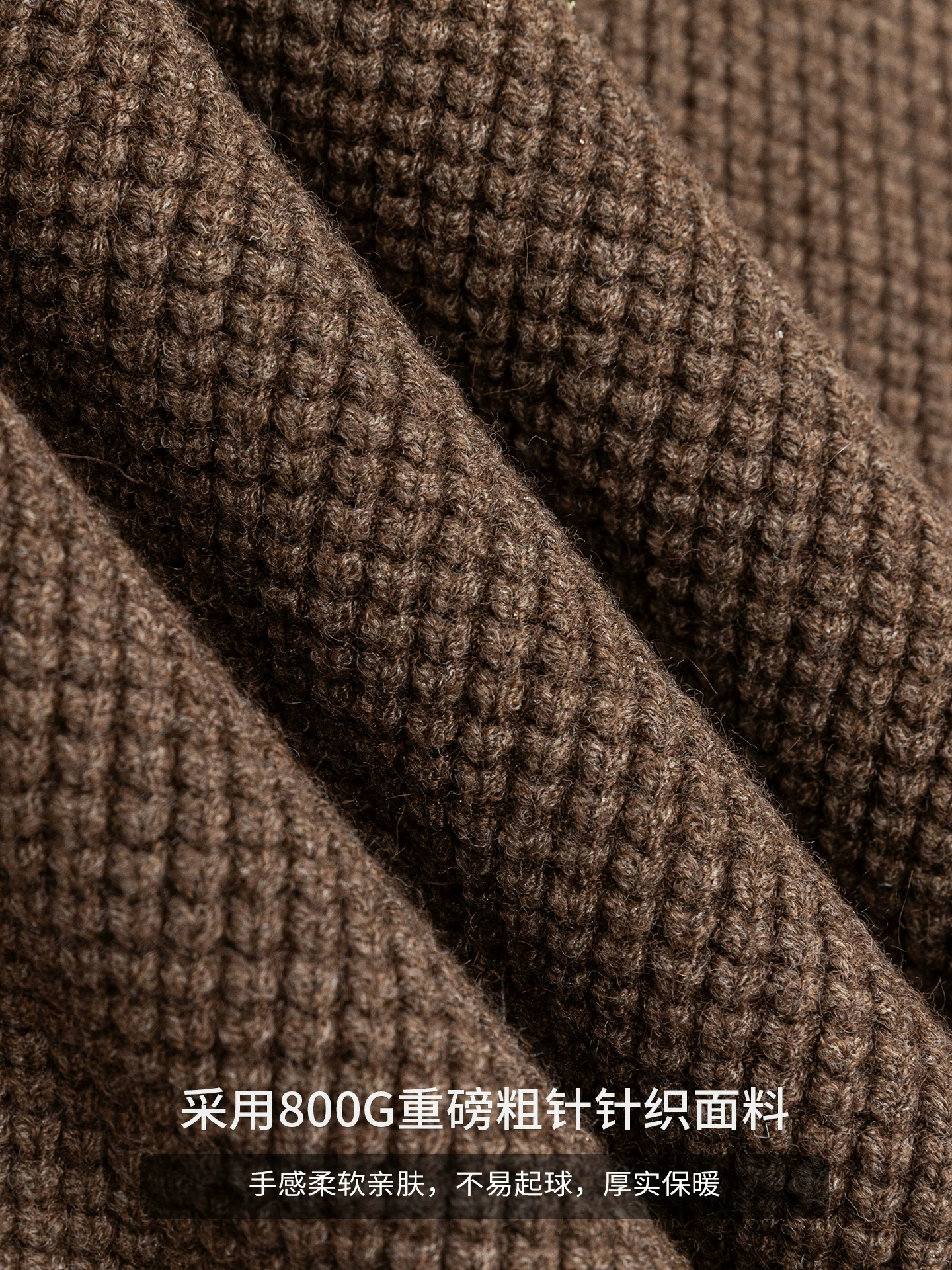 Áo len nửa khóa kéo hạng nặng OMZM800G dành cho nam, áo len cổ trụ dệt kim màu trơn phong cách retro Mỹ mùa thu