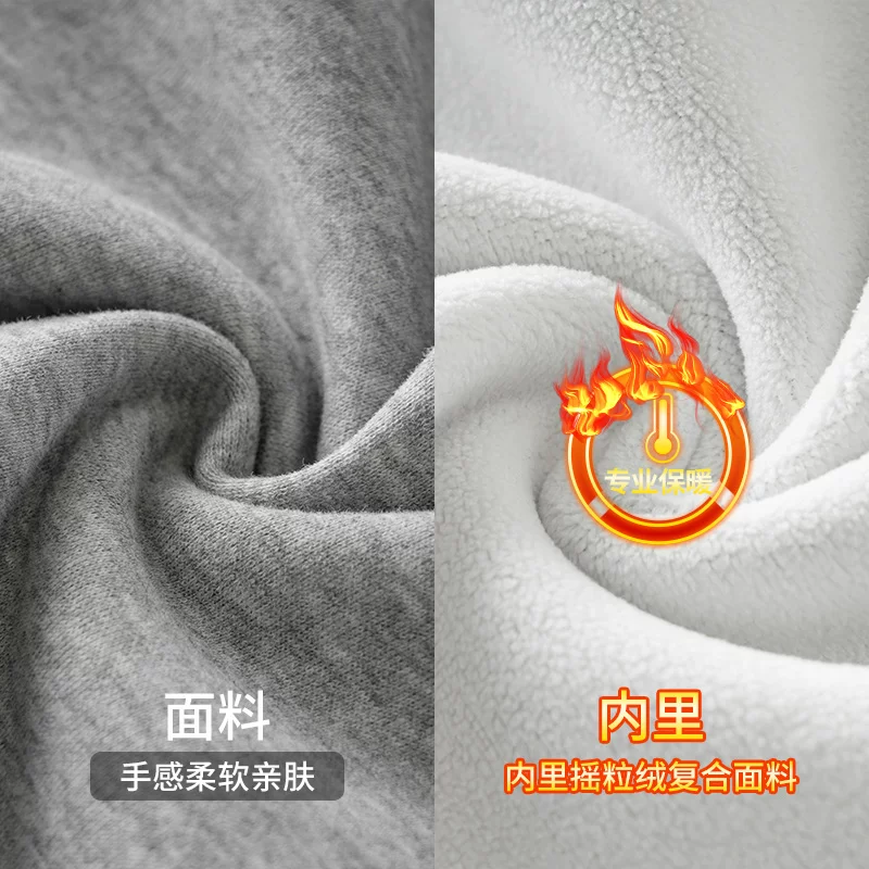 Áo nỉ lông cừu hạng nặng 460G dành cho nam, áo chui đầu mùa thu đông, cổ tròn, áo thun thêu, dày dặn, ấm áp, áo khoác dài tay.