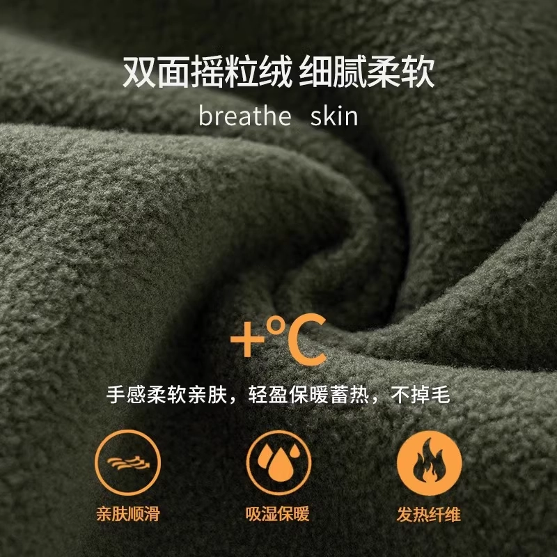 Áo khoác cổ đứng bằng lông cừu OMZM dành cho nam, mùa thu đông, lông cừu dày, áo khoác cardigan thể thao, áo len lông cừu