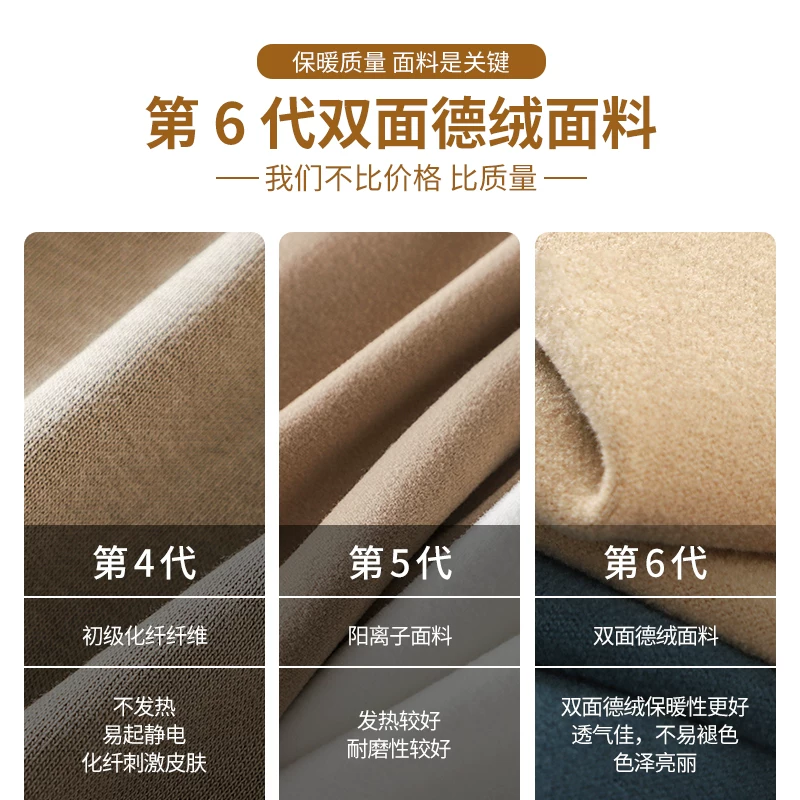 Áo giữ nhiệt hạng nặng kiểu Mỹ dành cho nam, lông cừu hai mặt mùa thu đông, áo len cổ tròn màu trơn cao cấp, lớp bên trong ấm áp, áo mùa thu.