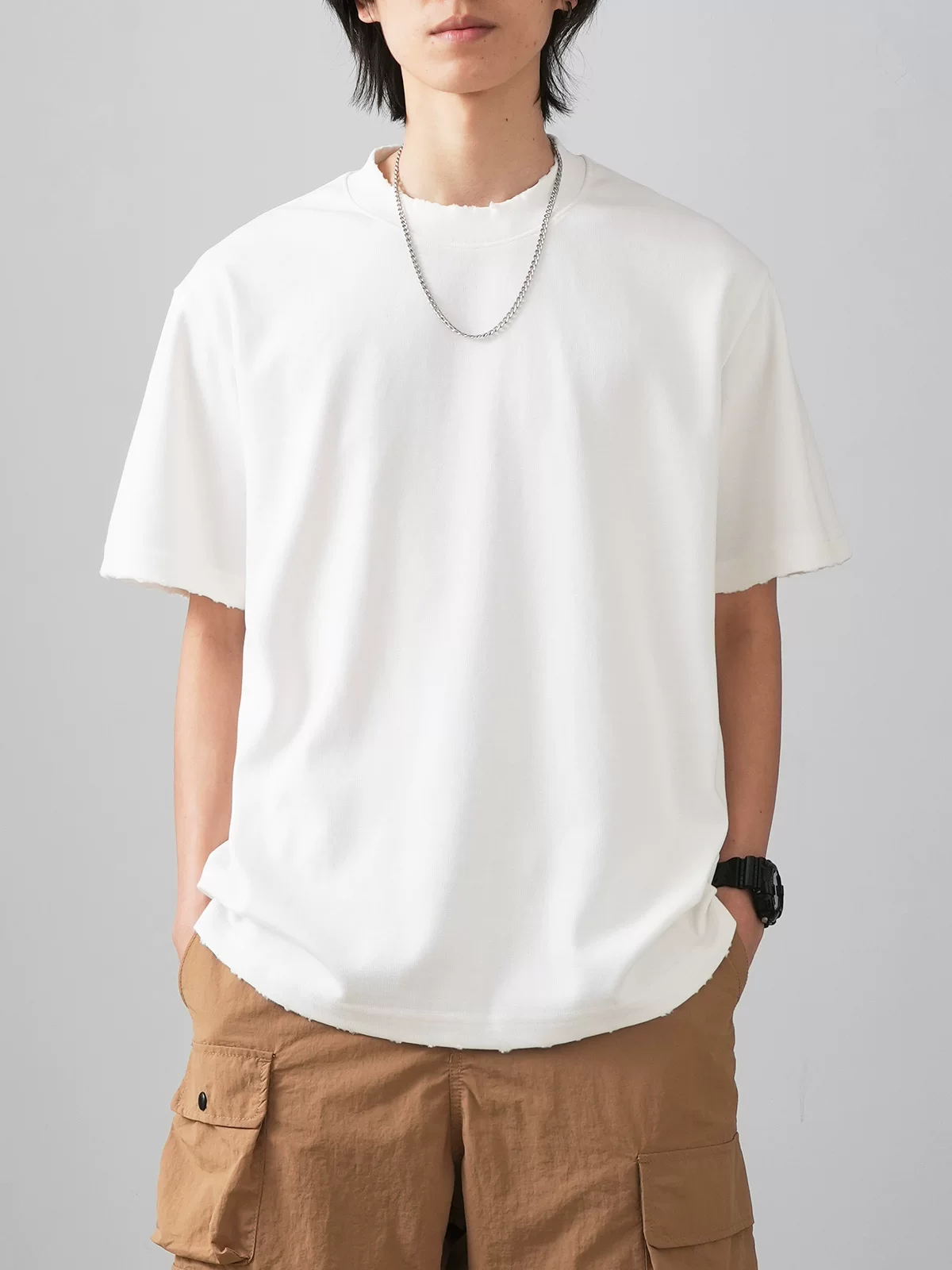 Áo thun nam kiểu Mỹ 350G, tay ngắn, mùa hè, cao cấp, dày dặn, màu trơn, cổ tròn, tay lửng.