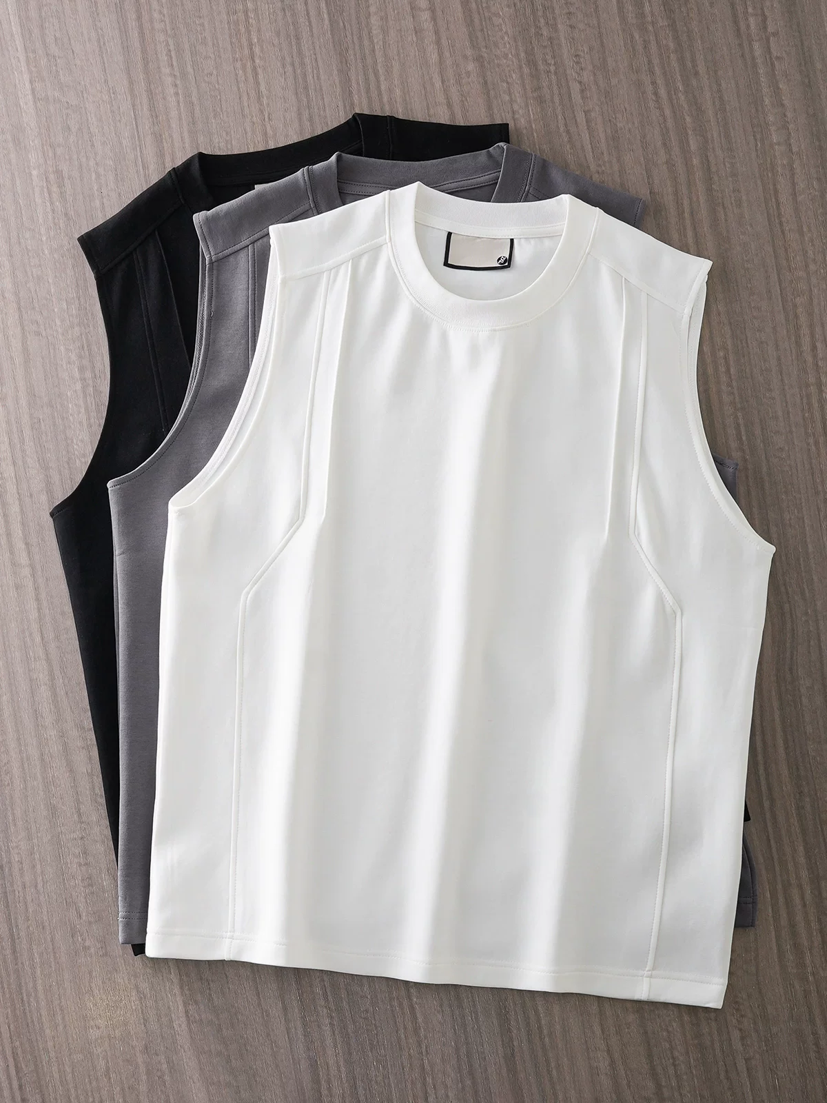 OMZM phong cách Mỹ 300G hạng nặng không khí cotton vest nam thể thao mùa hè thể dục áo thun dáng rộng không tay áo thun