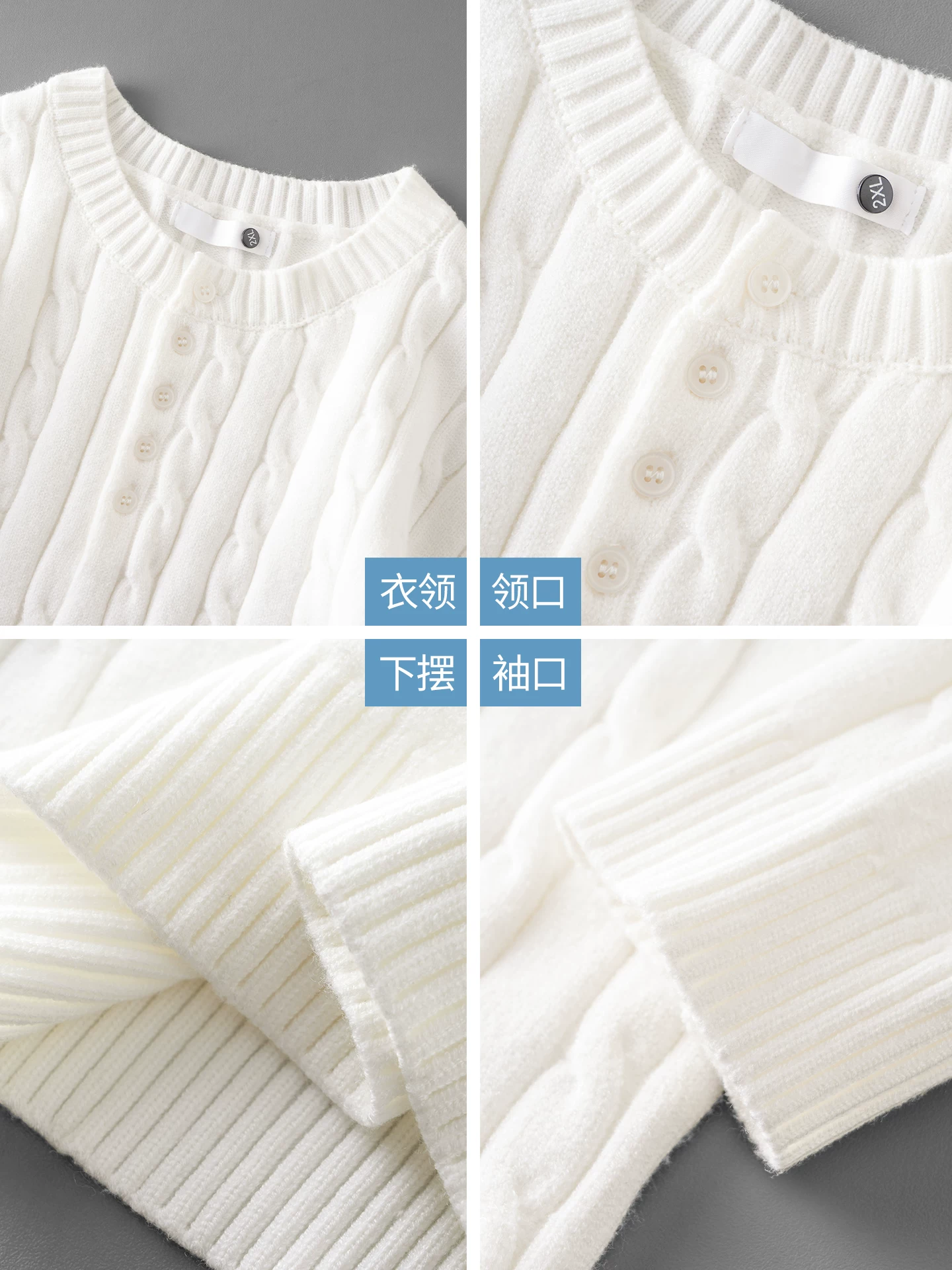 Áo len chất liệu jacquard hạng nặng OMZM dành cho nam, mùa thu đông, kiểu cổ henley màu trơn phong cách retro Mỹ, áo len dáng rộng