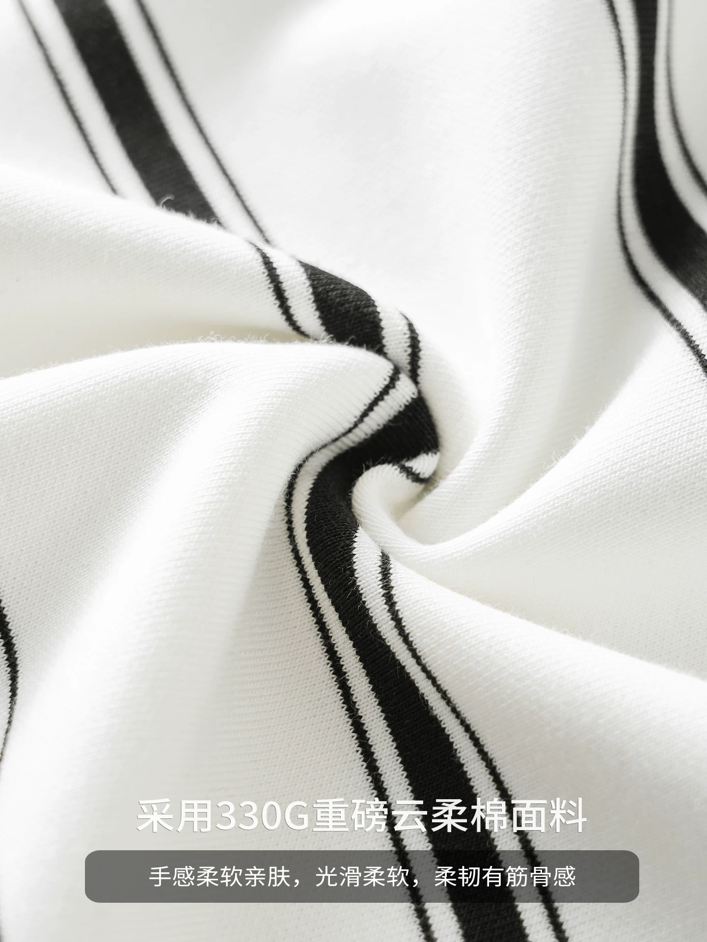 OMZM330G hạng nặng sọc dài tay áo thun nam mùa thu phong cách retro Mỹ dáng rộng giản dị mặc bên trong áo thun cổ tròn