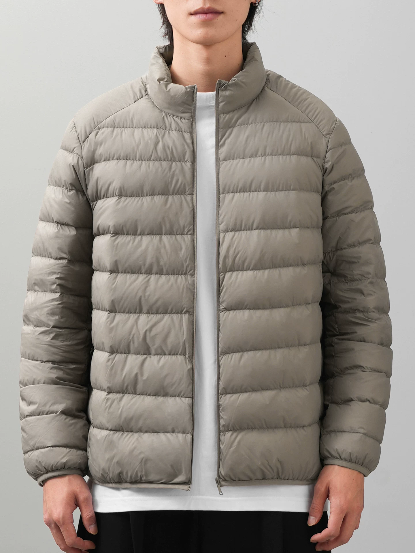 Áo khoác lông vũ OMZM90 dành cho nam, áo khoác cổ đứng dày dặn kiểu Mỹ cổ điển mùa đông, áo khoác phao ấm áp.