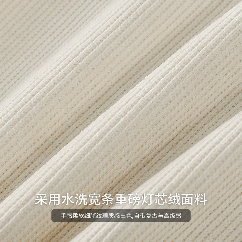 Quần vải nhung dày kiểu Mỹ OMZM dành cho nam, mùa xuân và mùa thu, lót lông cừu, dày dặn, quần ống thẳng, quần dài rộng và suôn.