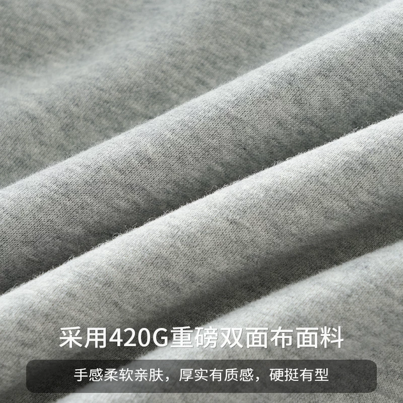 Áo nỉ nửa khóa kéo hạng nặng OMZM420G dành cho nam, phong cách xuân thu, áo chui đầu cổ đứng thêu, áo khoác dài tay cổ điển kiểu Mỹ