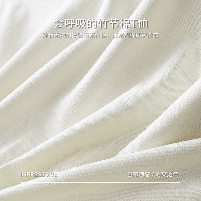 Áo thun nam tay ngắn chất liệu cotton slub dày dặn 340g kiểu Mỹ OMZM, mùa hè cao cấp, thoáng khí, màu trắng tinh khiết, chất liệu cotton nguyên chất