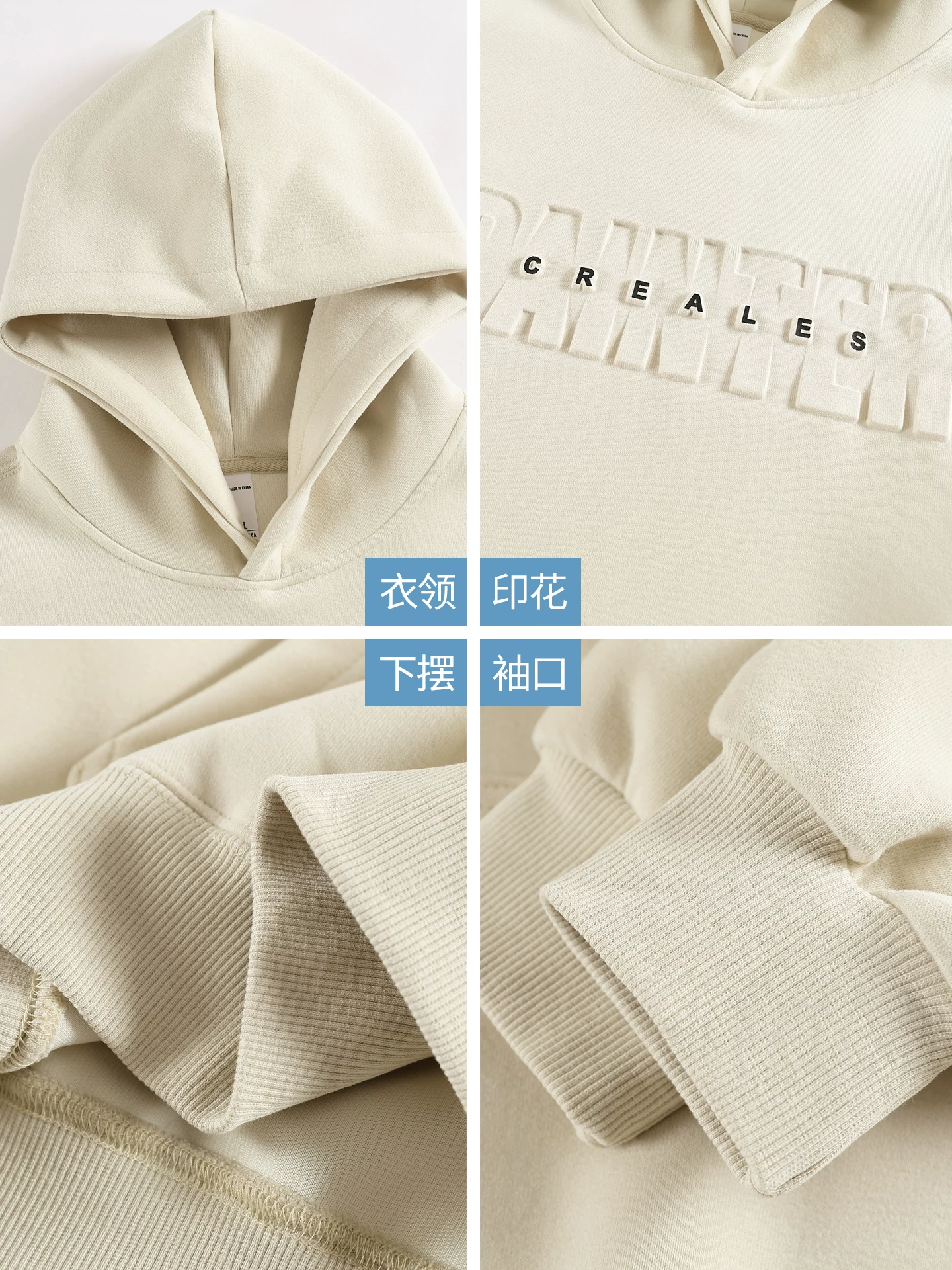 Áo hoodie hạng nặng OMZM450G dành cho nam, áo chui đầu in chữ phong cách Mỹ mùa thu, áo hoodie dáng rộng giản dị dành cho các cặp đôi.