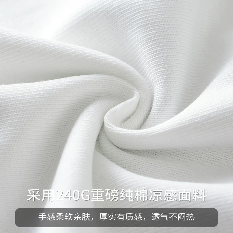 Áo thun ngắn tay bằng cotton nguyên chất hạng nặng OMZM240G dành cho nam và nữ, áo thun in hình thương hiệu thời trang mùa hè của Mỹ, áo thun cổ tròn dáng rộng nửa tay