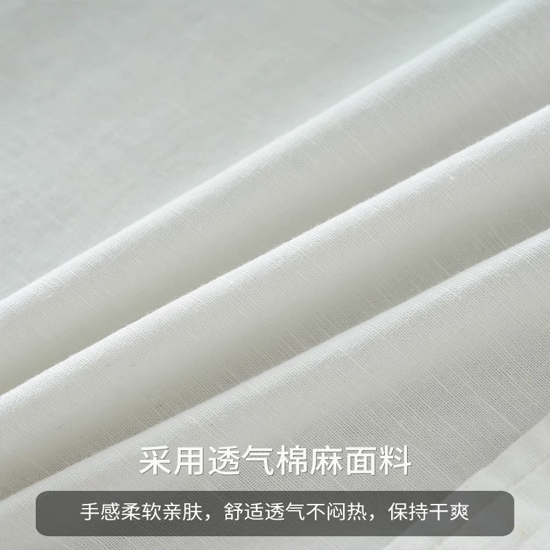 Áo sơ mi dài tay cổ đứng bằng vải lanh OMZM dành cho nam, áo sơ mi cotton và vải lanh thoáng khí mùa xuân và mùa thu, áo sơ mi nhiều lớp màu trơn thông thường của Mỹ