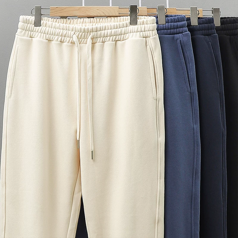 Quần jogger nỉ dày dặn kiểu Mỹ 360G dành cho nam, mùa thu đông, lót lông cừu và dày dặn, phong cách đường phố, quần thường ngày.