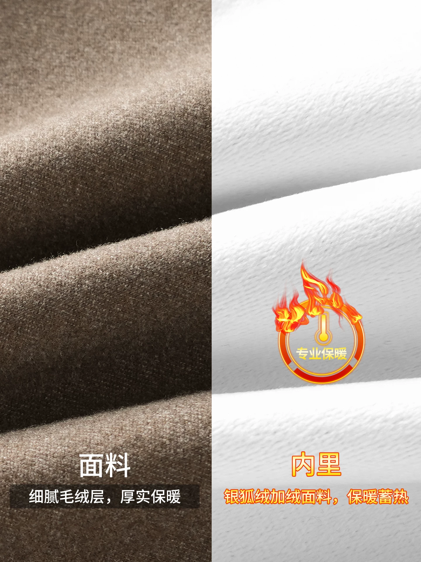 Quần len hạng nặng OMZM500G dành cho nam, lót lông cừu mùa đông, dày dặn, ấm áp, kiểu dáng quần thường ngày cao cấp với thiết kế dáng thẳng.