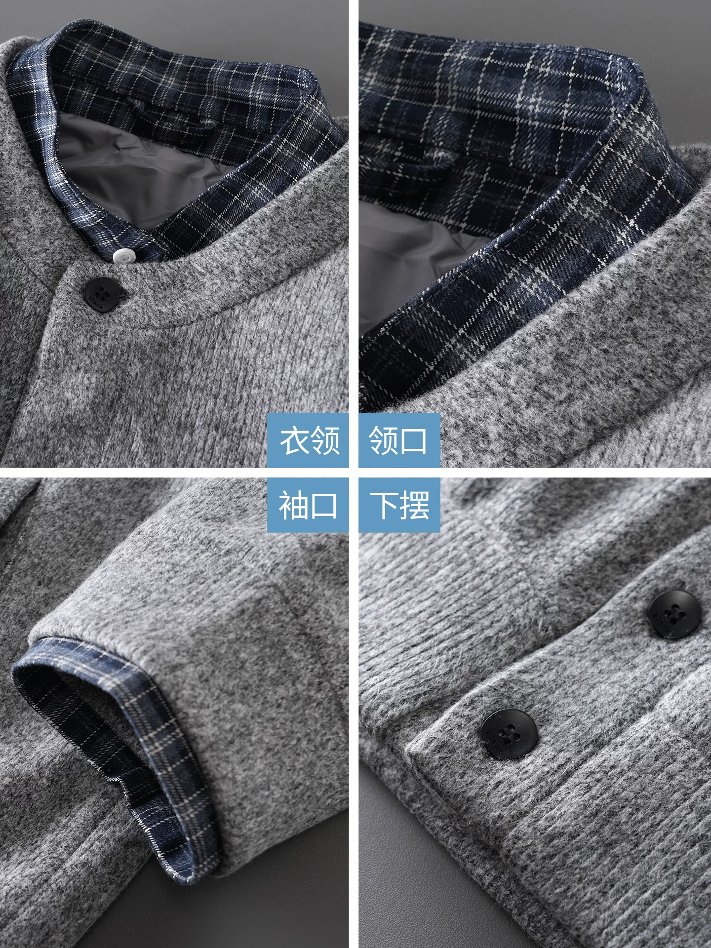 OMZM90 áo len lông vịt áo khoác nam mùa đông giả hai mảnh dệt kim cardigan lót lông cừu dày áo khoác ấm áp