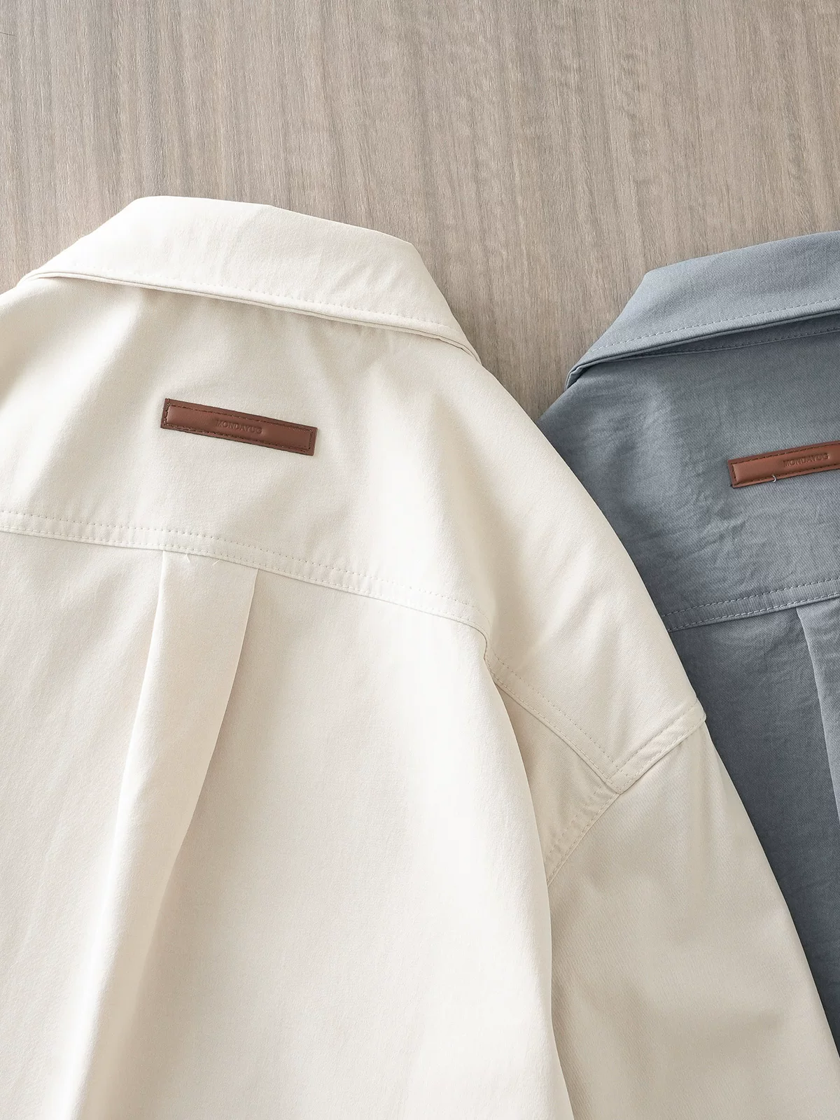 Áo sơ mi dài tay hạng nặng kiểu Mỹ OMZM dành cho nam, áo sơ mi màu trơn có cổ dáng rộng mùa thu 2024, áo khoác bảo hộ lao động cao cấp