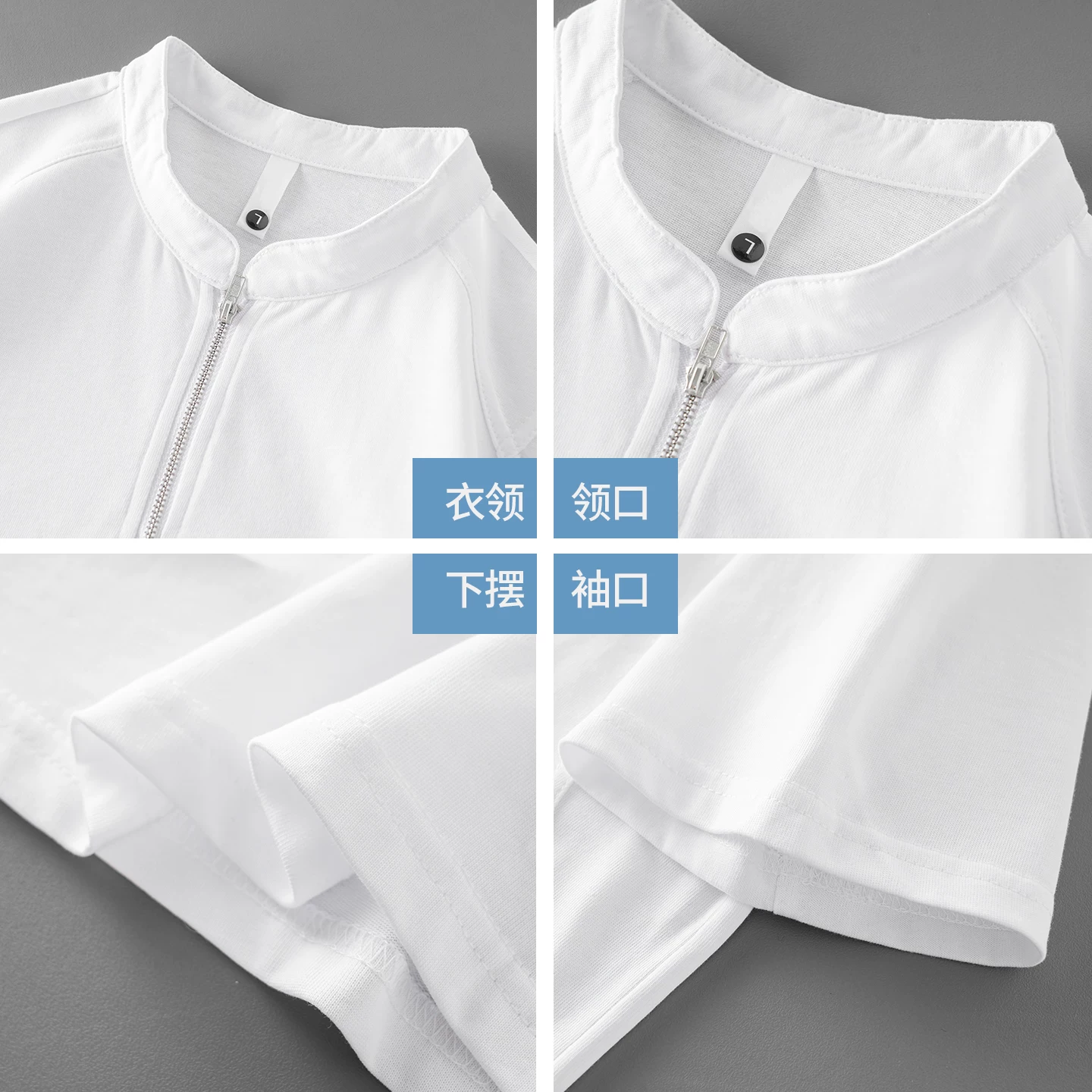 Áo thun cổ henley hạng nặng OMZM230G dành cho nam, áo thun ngắn tay mùa hè bằng cotton nguyên chất kiểu Mỹ, cổ đứng nửa khóa kéo, tay lửng dành cho nữ