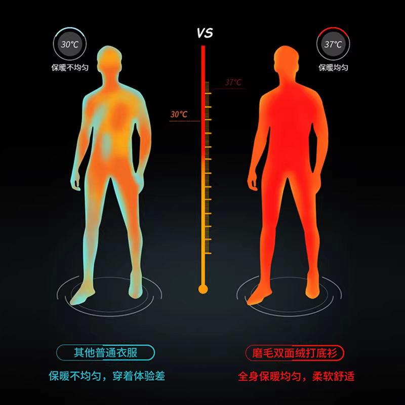 Áo giữ nhiệt nam có cổ cao nửa cổ, chất liệu lông cừu Úc hai mặt phong cách Mỹ mùa thu đông, áo thun dài tay màu trắng trơn dành cho nam.