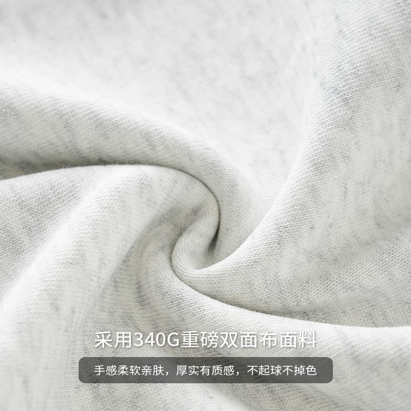 Áo nỉ cổ cao nửa cổ 340G dành cho nam, áo khoác cổ đứng kiểu Mỹ mùa xuân, áo len dáng rộng nửa khóa kéo