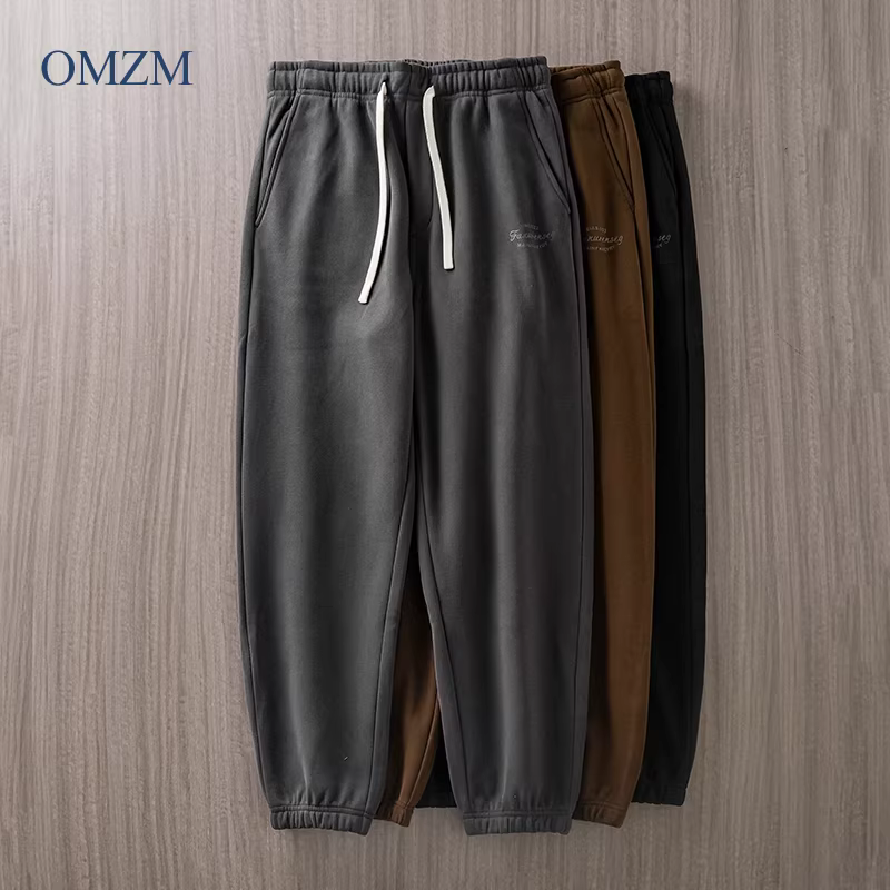 Quần jogger nỉ dày dặn OMZM460G dành cho nam, mùa thu đông 2024, quần thể thao dày dặn, quần nỉ ấm áp.