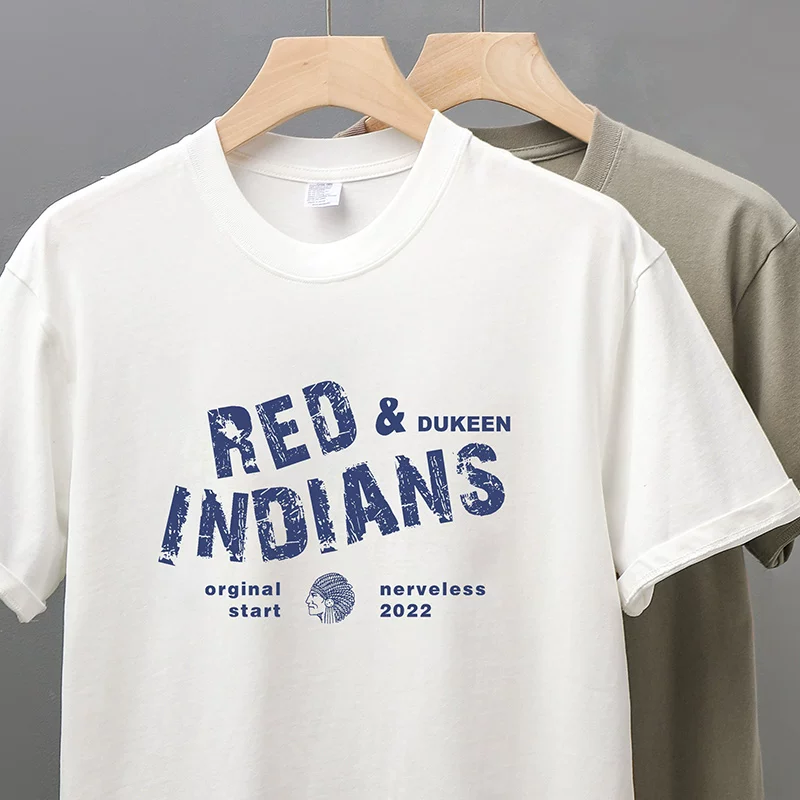 Áo thun nam tay ngắn chất dày 270g, kiểu dáng rộng rãi mùa hè, cổ tròn, in chữ độc đáo, chất liệu cotton nguyên chất, áo thun cặp đôi