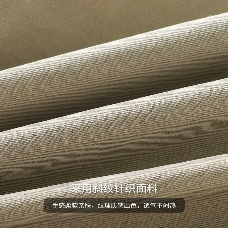 Quần âu nam dáng thẳng phong cách Mỹ OMZM, mẫu mới xuân 2025, quần ống đứng rộng, dáng suông, màu kaki, kiểu retro, quần dài