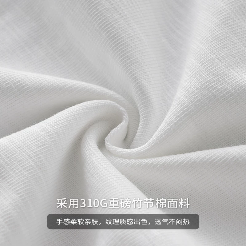 Áo thun cotton tre hạng nặng OMZM310G dành cho nam, tay ngắn, mùa hè, nhẹ, thoáng khí, áo thun trắng, dáng rộng, cỡ lớn, nửa tay