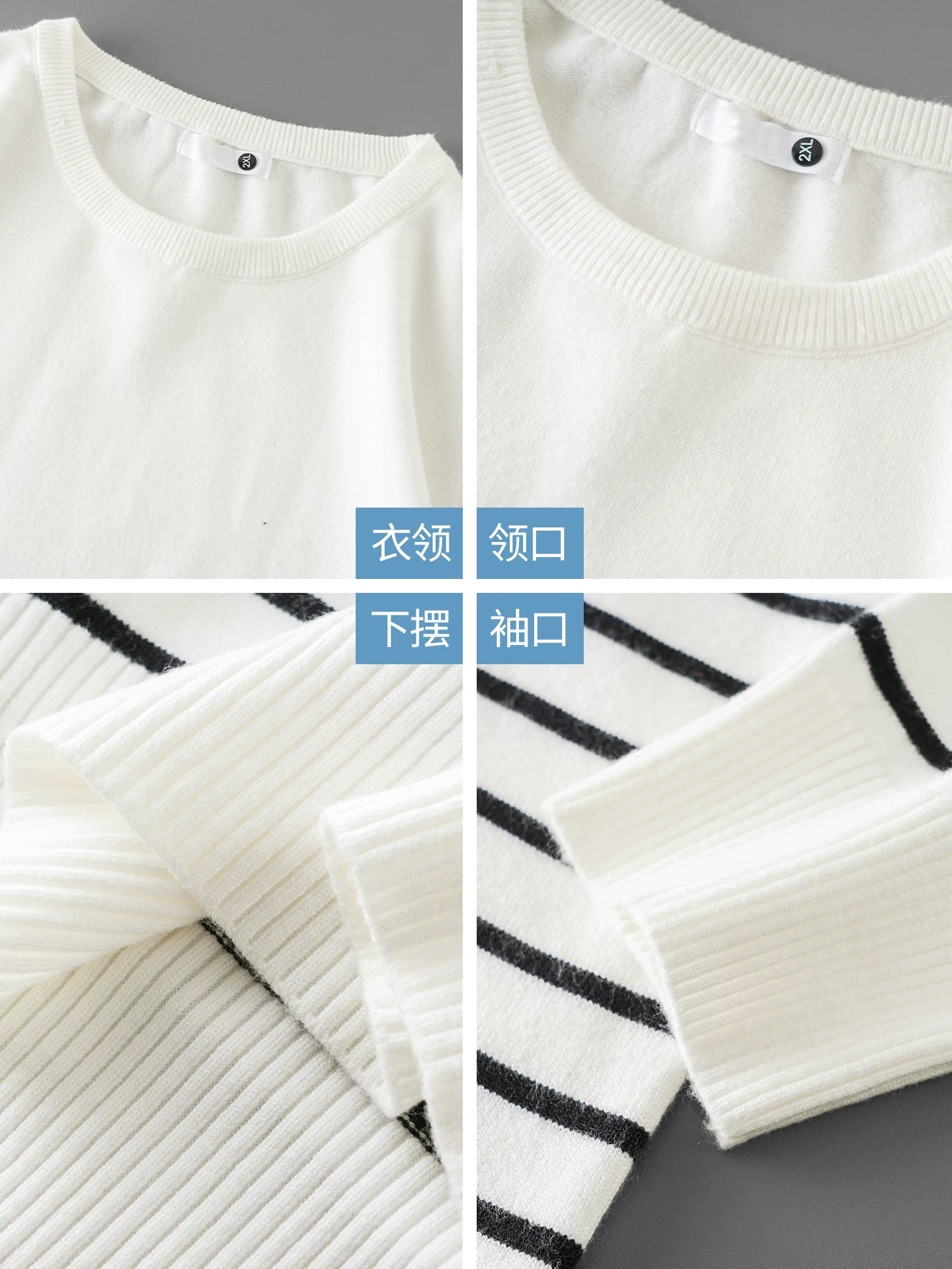 Áo len sọc đen trắng kiểu Mỹ OMZM dành cho nam, mùa thu đông, áo dệt kim cổ tròn phối màu cao cấp, áo lót bên trong rộng rãi.