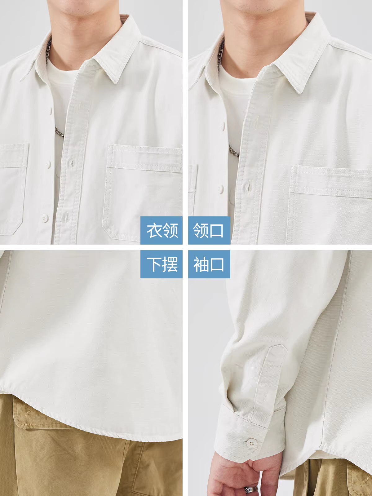 Áo khoác công nhân nặng 340G dành cho nam, áo sơ mi dài tay cotton nguyên chất phong cách Mỹ cổ điển mùa thu 2024, áo khoác rộng rãi, kiểu dáng thường ngày