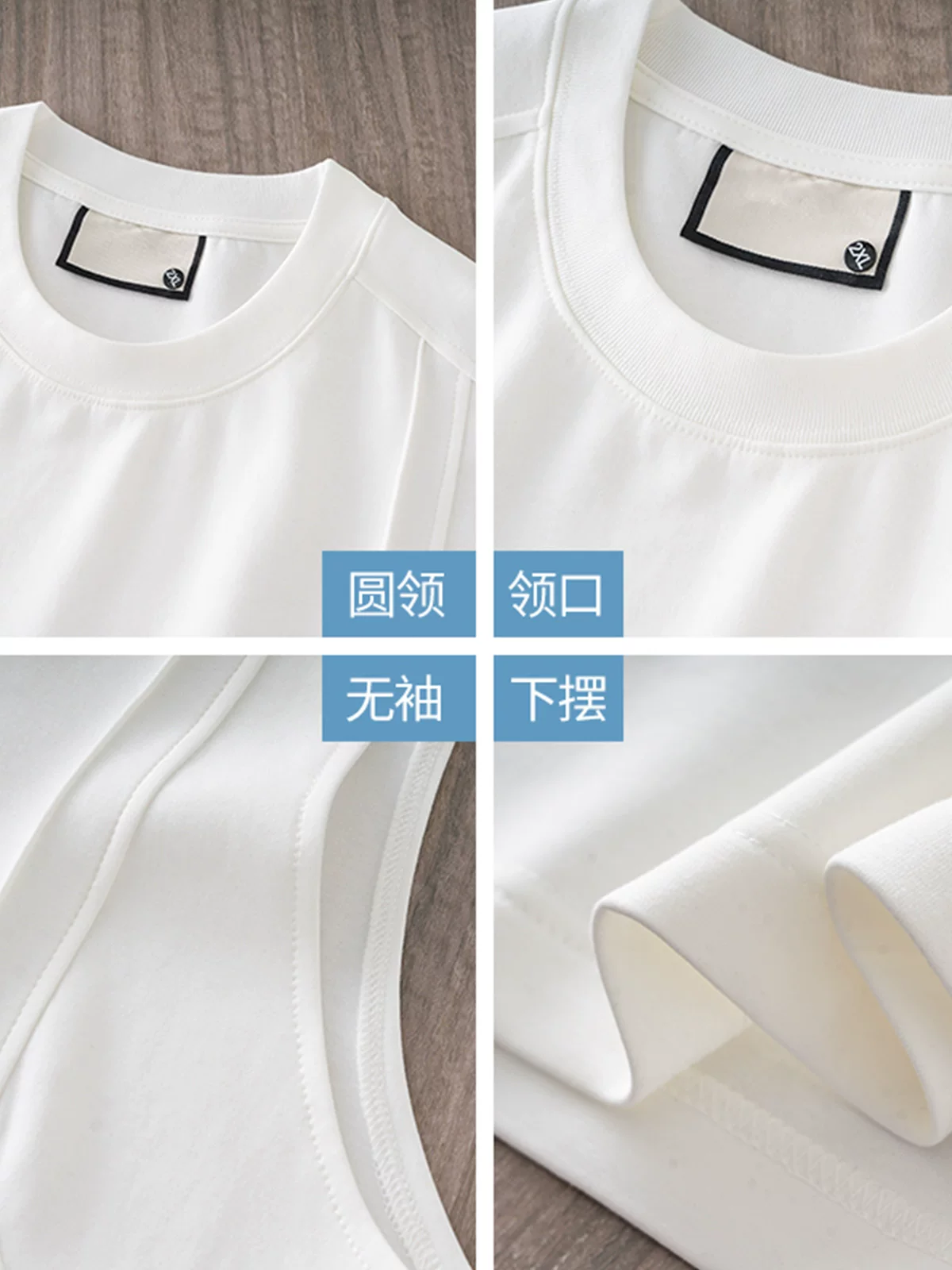 OMZM phong cách Mỹ 300G hạng nặng không khí cotton vest nam thể thao mùa hè thể dục áo thun dáng rộng không tay áo thun