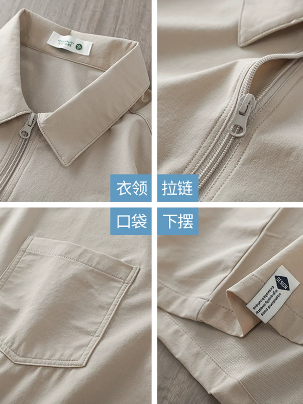 Áo sơ mi POLO chất liệu lụa đá OMZM nhanh khô, kiểu dáng mùa hè dành cho nam, phong cách núi non cổ điển, dáng rộng, có túi, tay ngắn