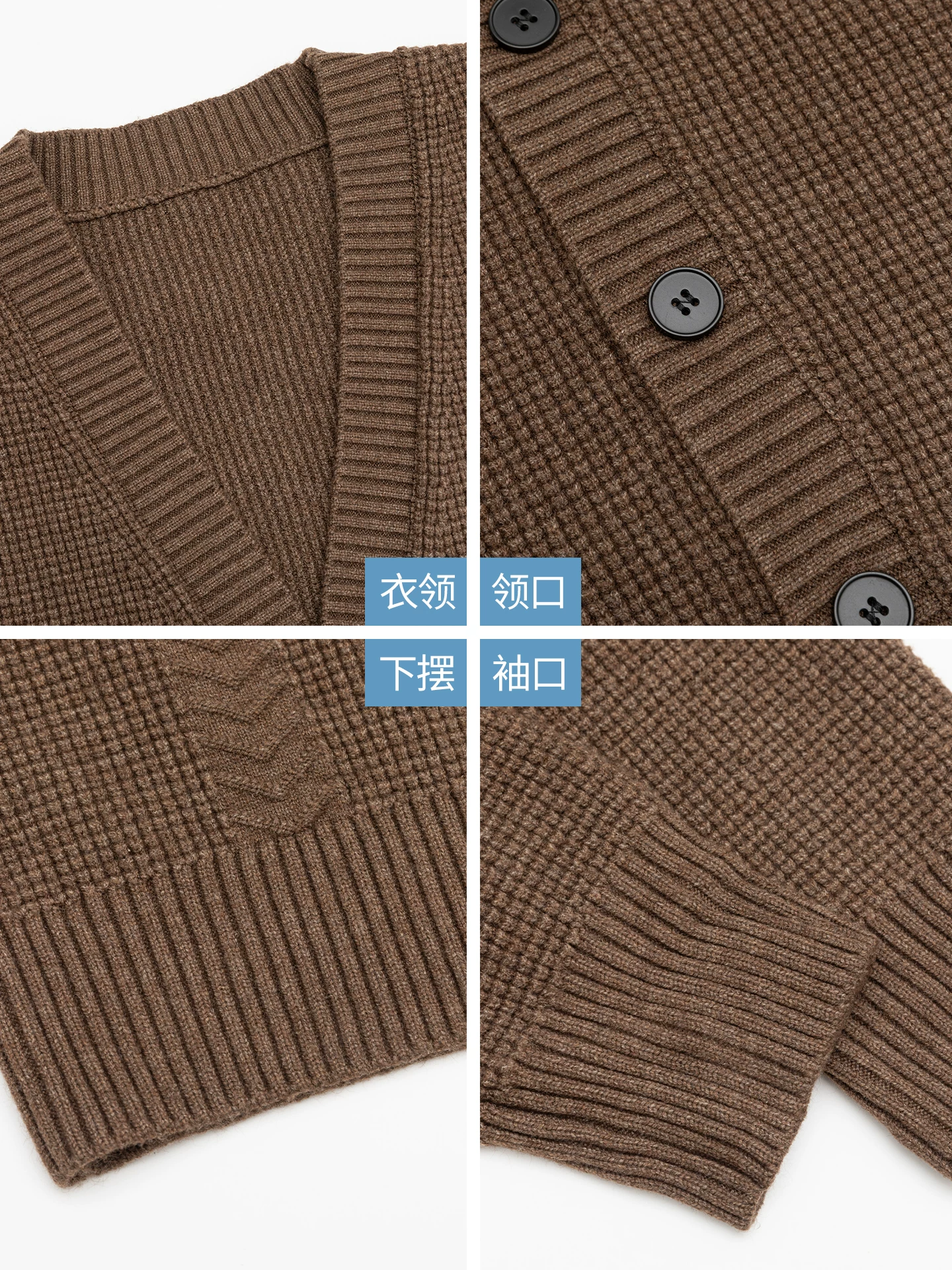 Áo khoác cardigan dệt kim cổ OMZMV dành cho nam, áo len dày nặng 800G phong cách Mỹ mùa thu, áo khoác dài tay đơn giản