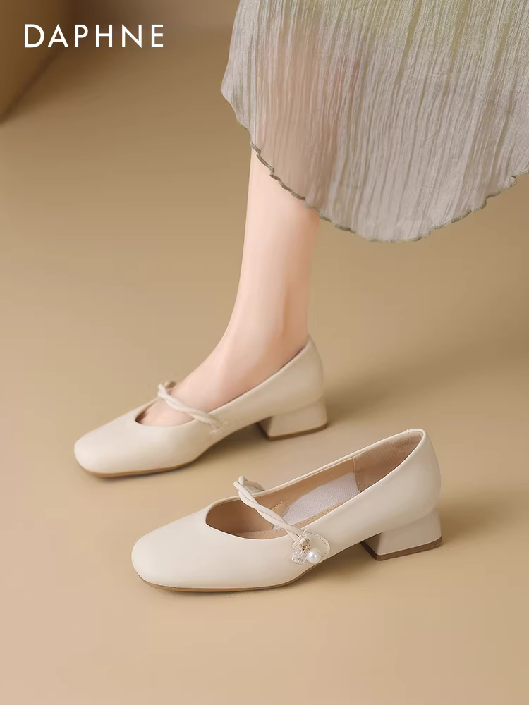 Giày bệt nữ Daphne 2025 mẫu mới xuân thu, giày lười, giày dự tiệc, giày da nhỏ, giày mẹ, giày Mary Jane kiểu Pháp