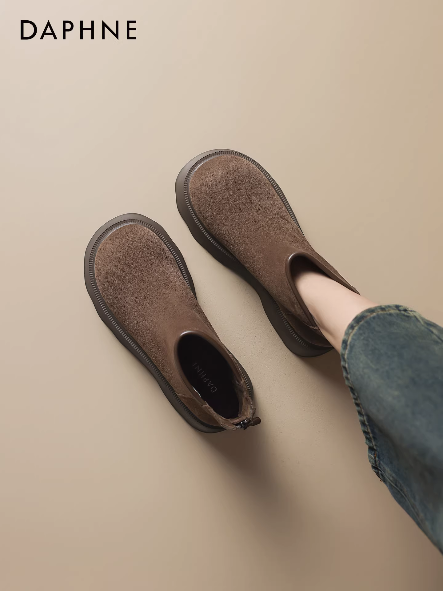 Giày bốt đi tuyết đế dày Daphne dành cho nữ 2025 mới mùa thu đông lót lông cừu tăng chiều cao Giày bốt ngắn Melard dành cho nữ của Birkenstock Giày bốt nữ