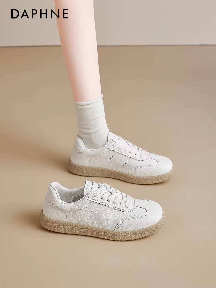 Giày ba lê trắng Daphne dành cho nữ 2024, mẫu mới mùa hè, đế mềm, mũi tròn, giày tập luyện Đức, giày thể thao đa năng cho học sinh