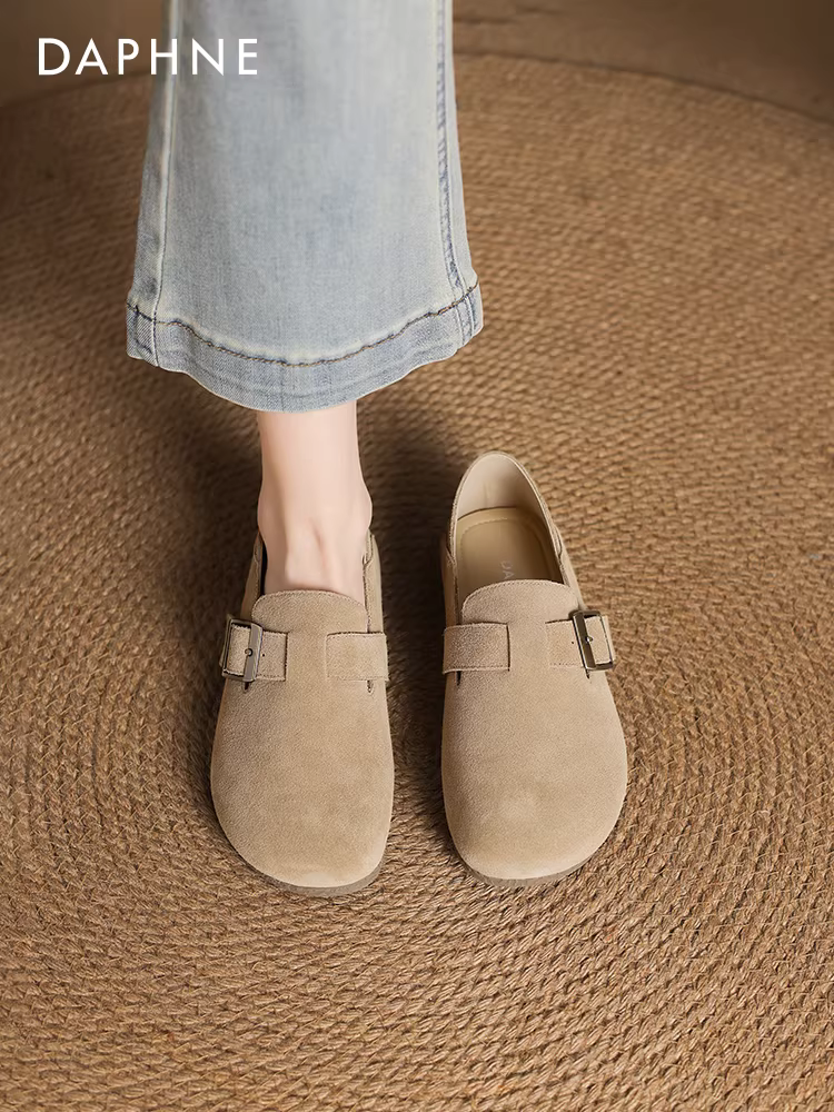 Giày Birkenstock đế bằng Daphne dành cho nữ, che phủ toàn bộ, giày lười Birkenstock đế mềm mùa thu đông 2025 mới.