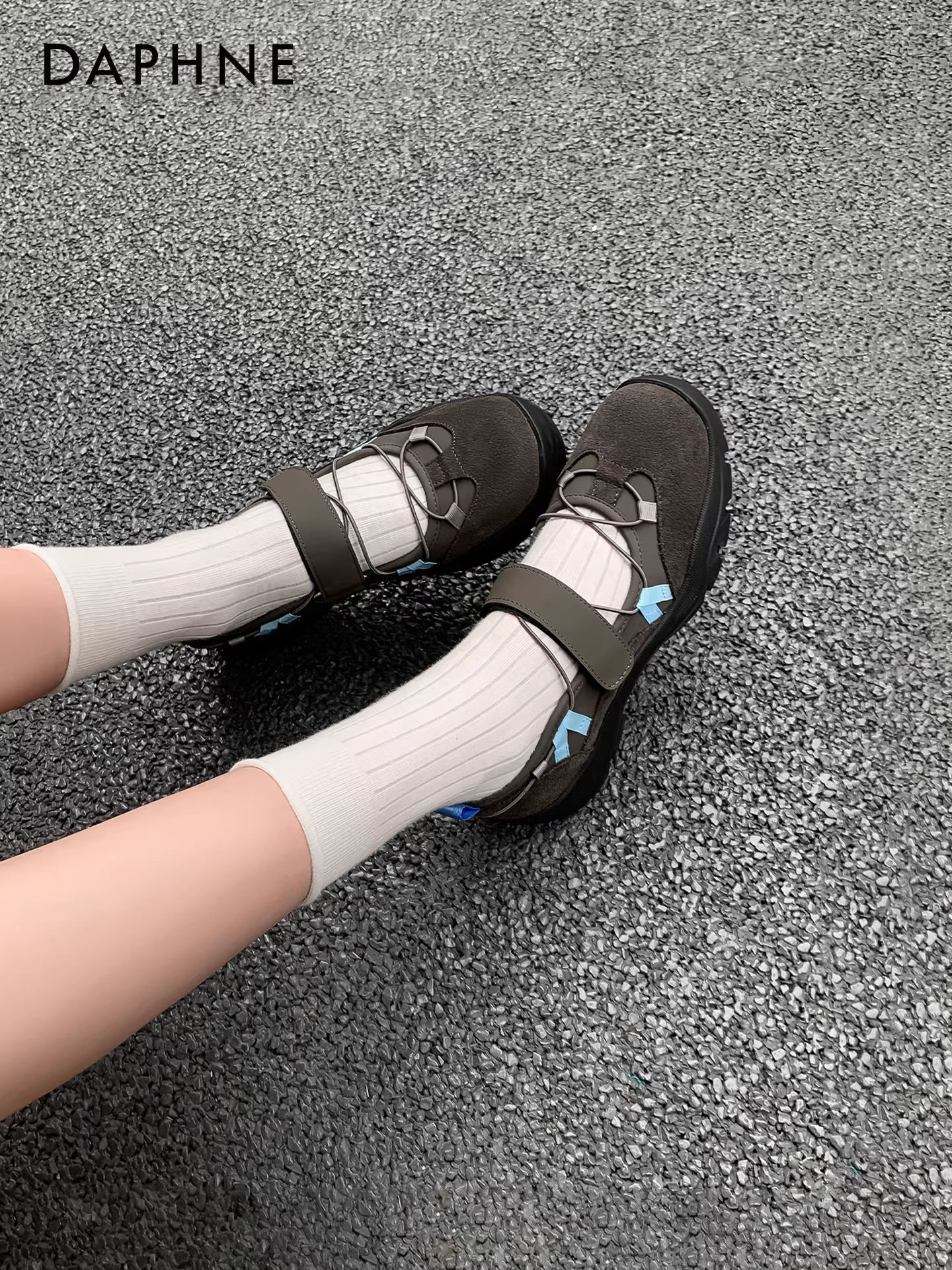 Giày bệt nữ Daphne 2025 kiểu mới, giày ballet chức năng đế dày, giày Mary Jane, giày da, giày thể thao có khóa dán